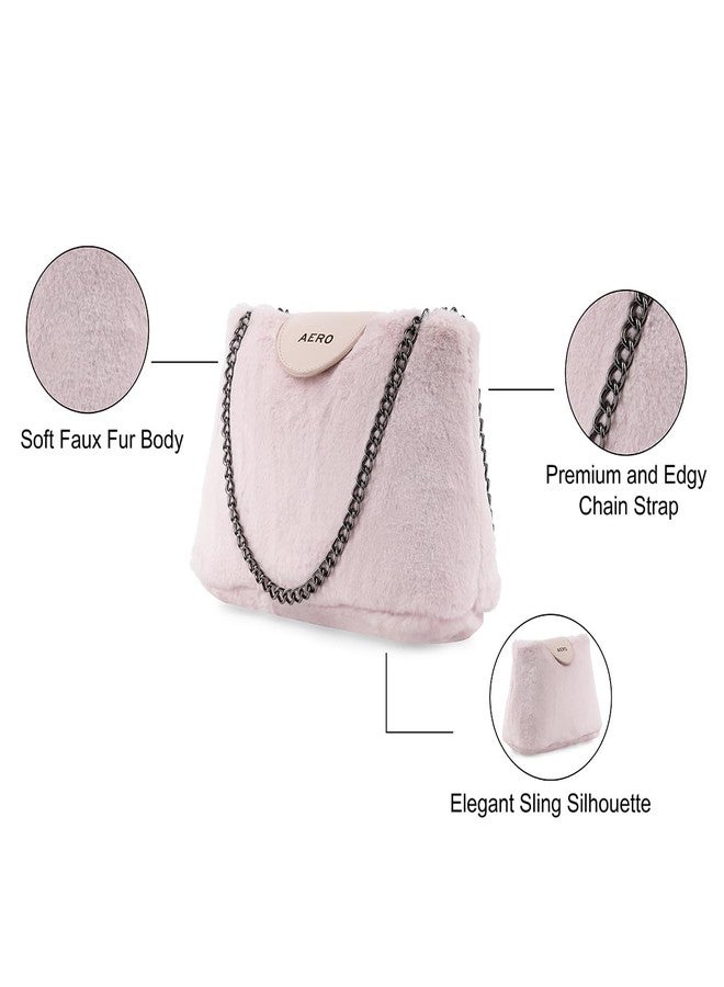 ايروبوستال حقيبة يد نسائية من الفرو الصناعي والجلد الصناعي من إيروبوستال روزلين - وردي - Image 2